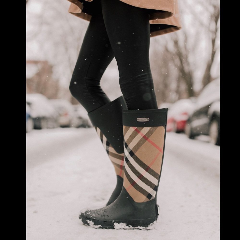 Burberry Authentic Clemence Mixed Media Rain Boot